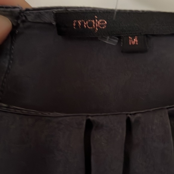 Maje Silk 3/4 Length Sleeve Grey Top Size Medium - Picture 4 of 4